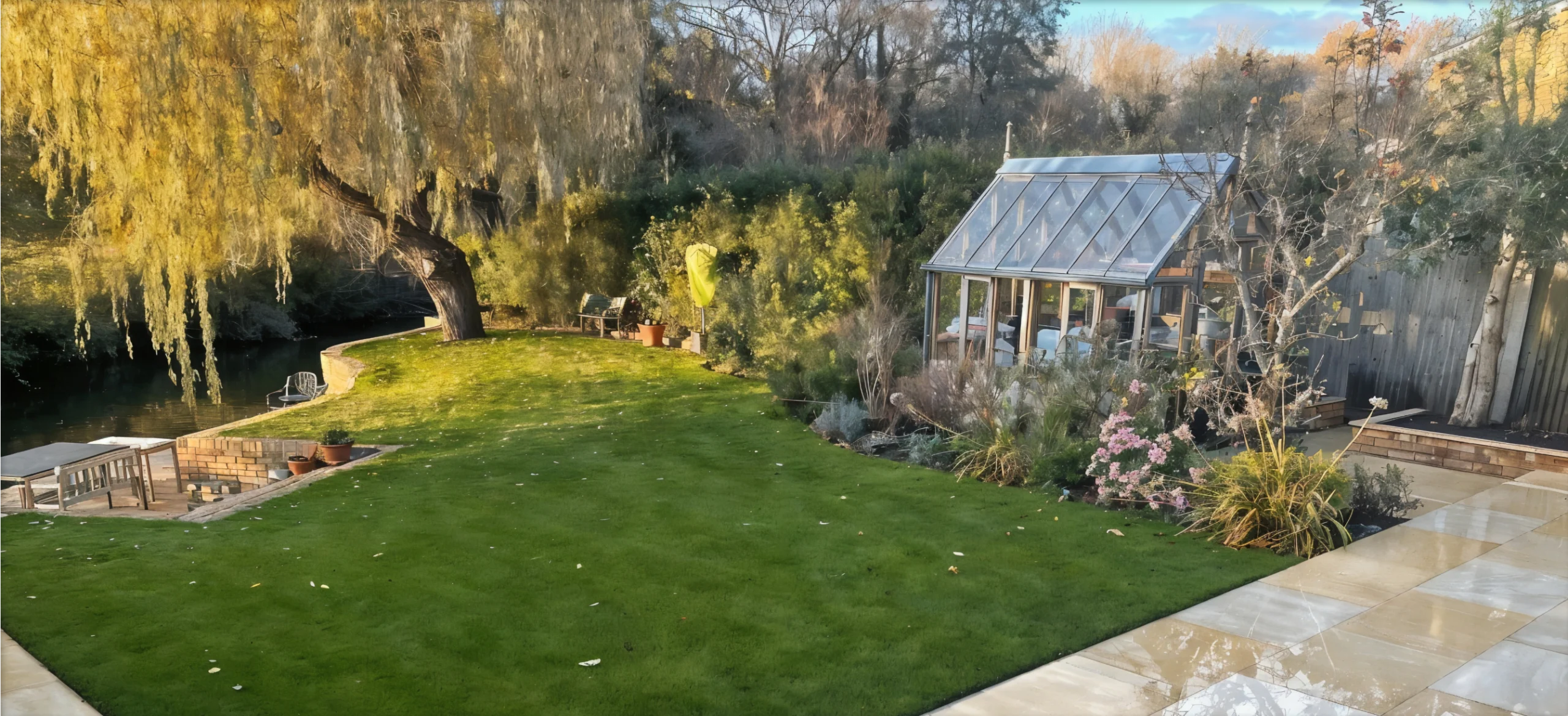 glass conservatory in garden