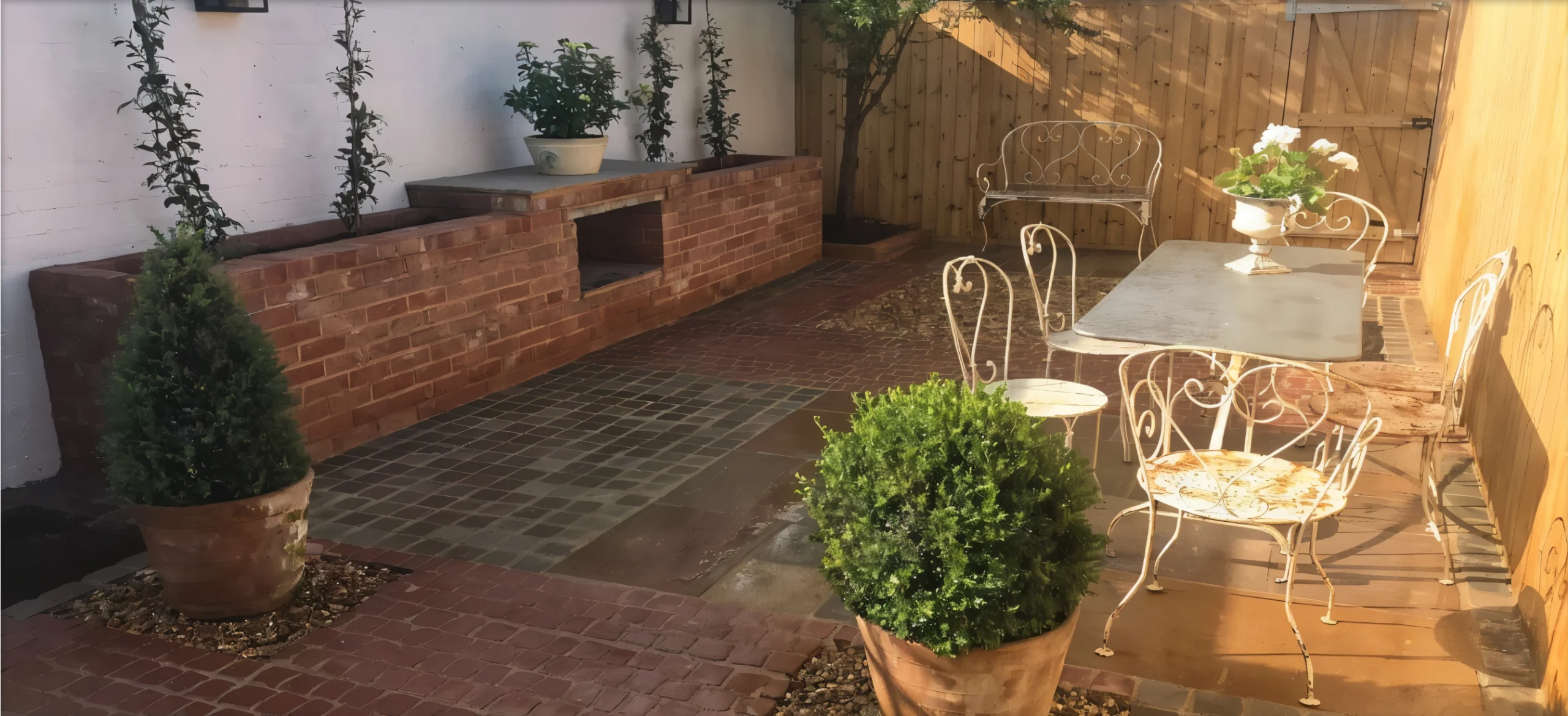 mid shot of patio view new build