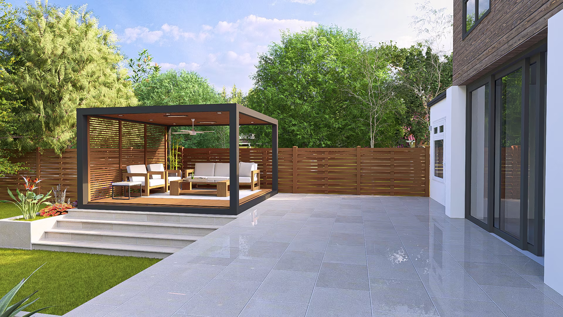 3D generated image of patio project